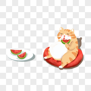 吃瓜的小猫图片
