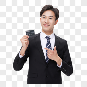 商务男性手持信用卡图片