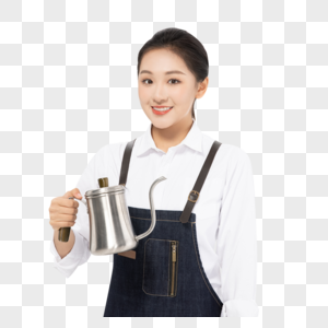 女服务员拿着咖啡壶图片