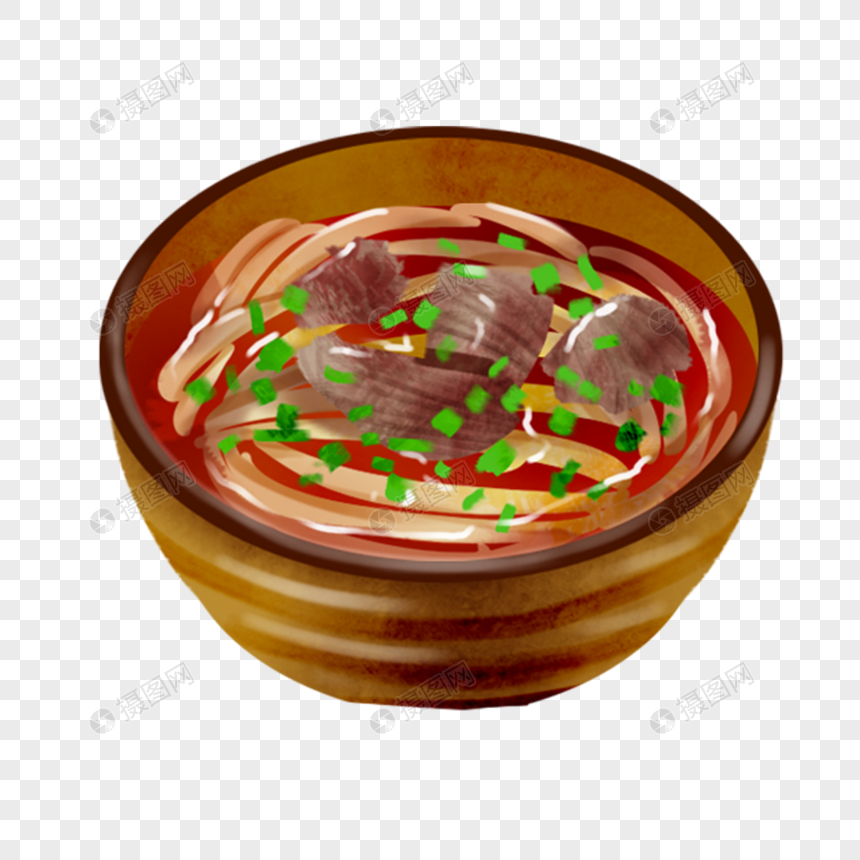 免抠元素 手绘/卡通元素 传统美食 淮南牛肉汤.