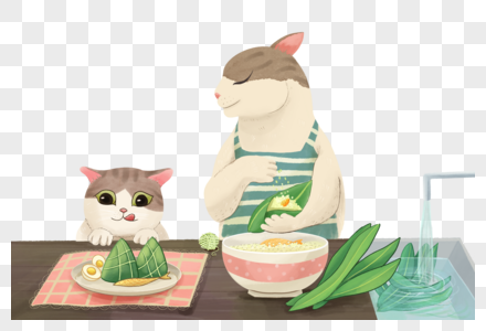 包粽子的猫妈妈图片