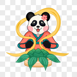 抱着粽子的熊猫图片
