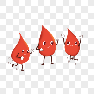 世界献血者日血滴小人拟人卡通形象高清图片