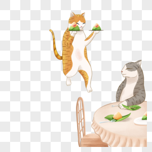 端着粽子的橘猫图片