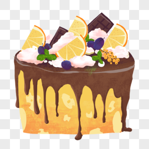 橙子蛋糕夏日零食高清图片