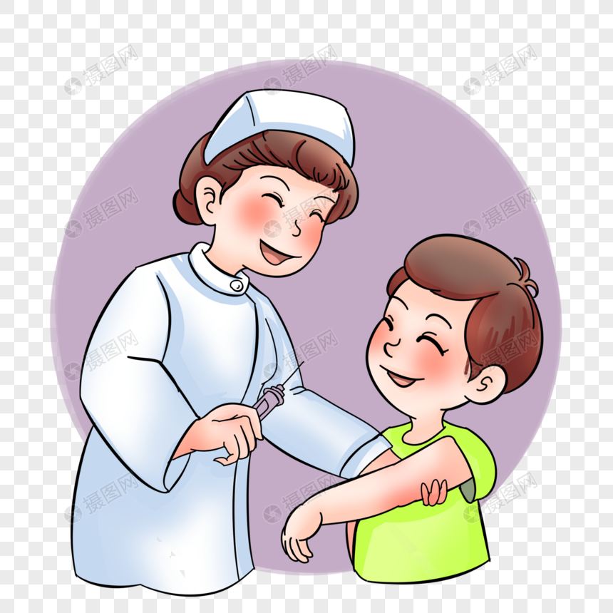 免抠元素 手绘/卡通元素 儿童健康预防疾病打针疫苗.