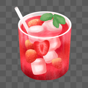 夏日冷饮夏至小暑草莓饮料图片