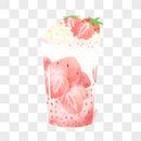草莓西瓜奶茶图片