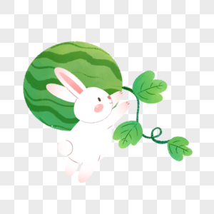 摘西瓜的兔子图片
