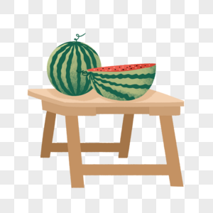 桌子上的西瓜图片