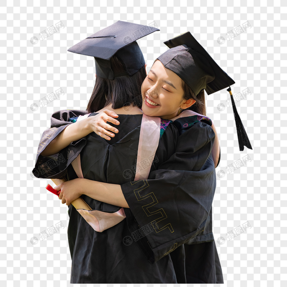闺蜜拍毕业照时拥抱图片
