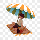 太阳伞下的情侣图片