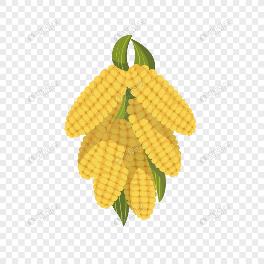 秋天玉米成熟卡通元素图片