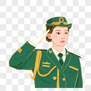 敬礼的女军人图片素材