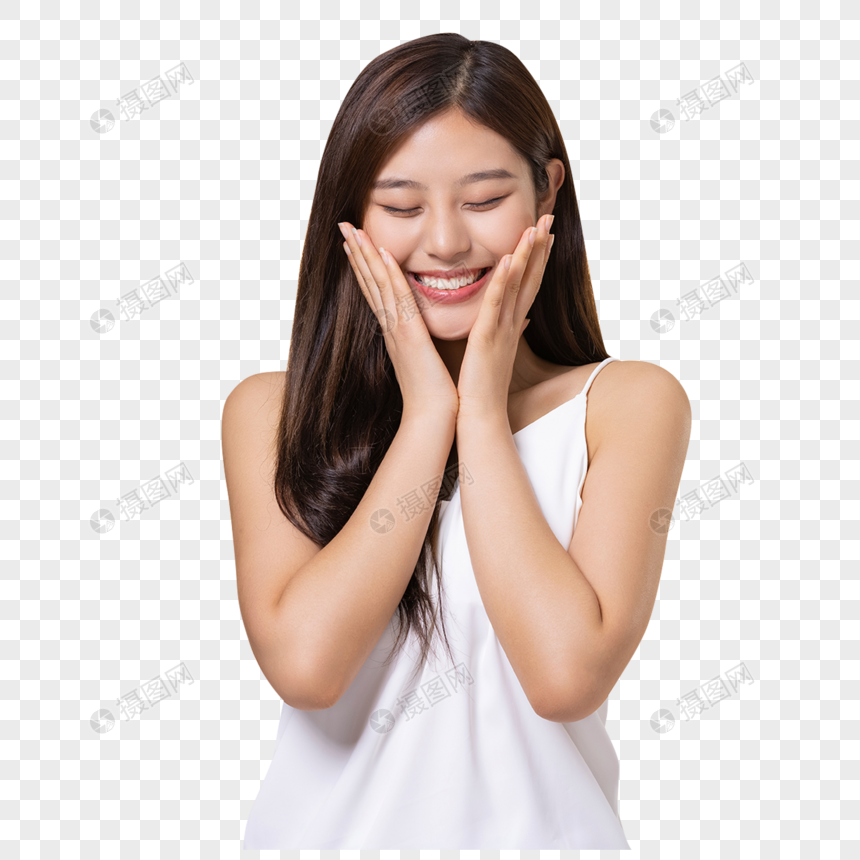 年轻健康害羞的美女