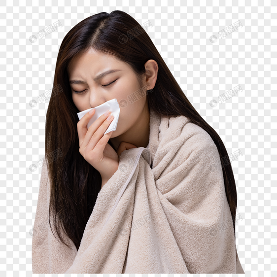 生病发烧感冒的女性图片