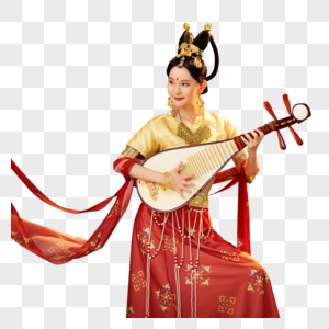 中国风敦煌美女弹奏琵琶高清图片