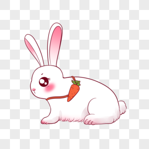 中秋佳节之背着小胡萝卜的玉兔图片