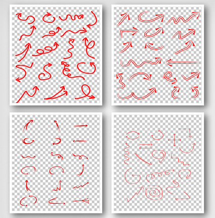 简笔画箭头可商用元素PSD图片