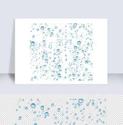 写实透明蓝色水珠露珠免抠元素图片