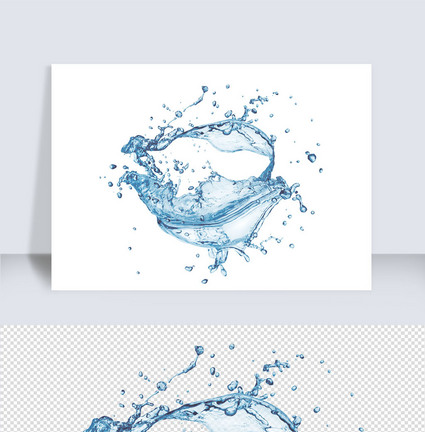 高清写实飞溅的蓝色水花免抠元素图片