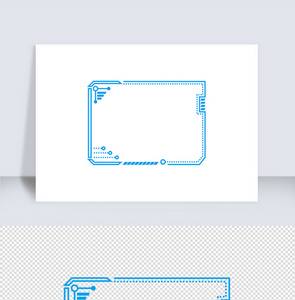 科技蓝色方边框矢量元素（二十一）图片