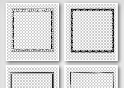 极简线条方形边框PNG免抠图透明免扣素材高清图片