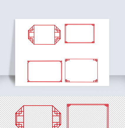 传统红色中式风格边框图片