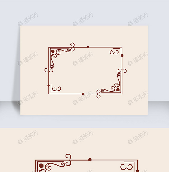 棕欧式边框花纹花边素材图片