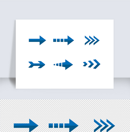 蓝色简约扁平化箭头元素图片