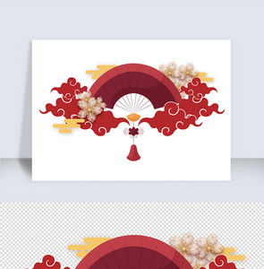 新年春节喜庆传统折扇图片