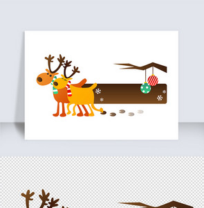 唯美小清新圣诞节可爱小驯鹿对话款原创矢量元素图片