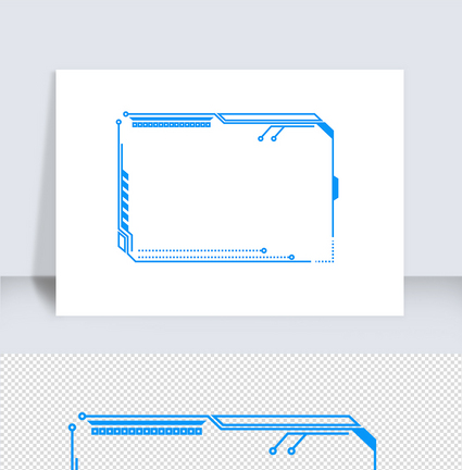 科技创新蓝色边框矢量元素图片