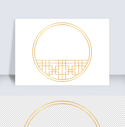 金色中国风圆形边框图片