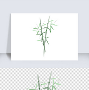 水墨绿色竹子竹叶图片