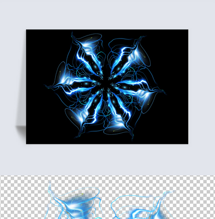 蓝色科技光效花朵图片