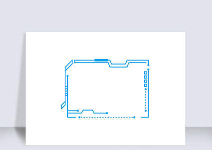 科技蓝色方边框矢量元素高清图片