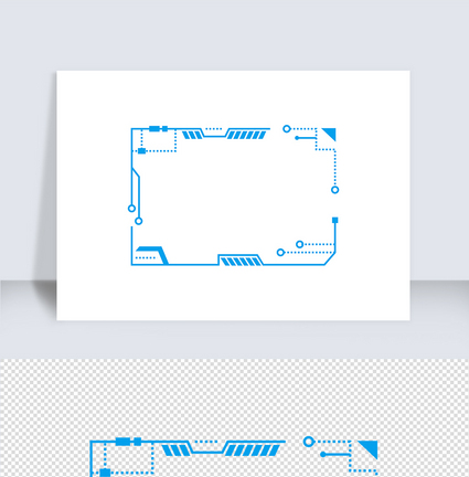 科技蓝色方边框矢量元素图片