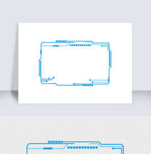科技蓝色方边框矢量元素图片