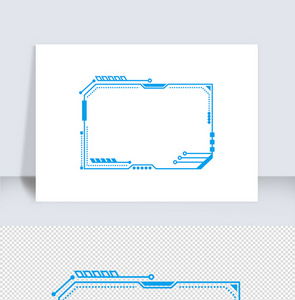 科技蓝色方边框矢量元素图片