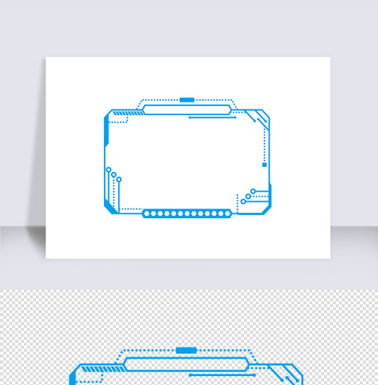 科技蓝色方边框矢量元素图片