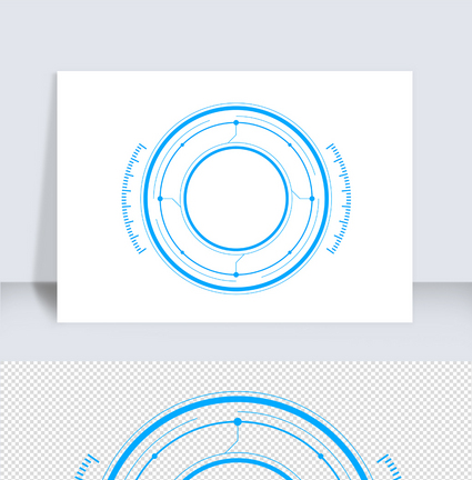 蓝色科技未来数据边框矢量图片