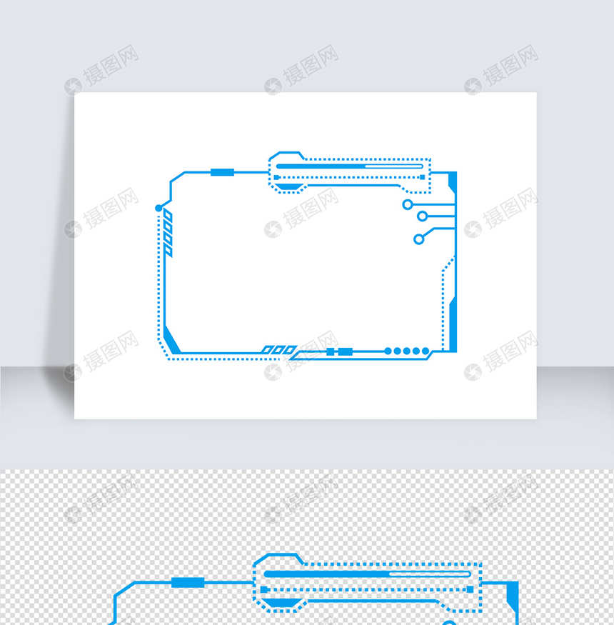 科技蓝色方边框矢量元素图片