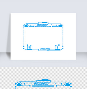 科技蓝色方边框矢量元素图片
