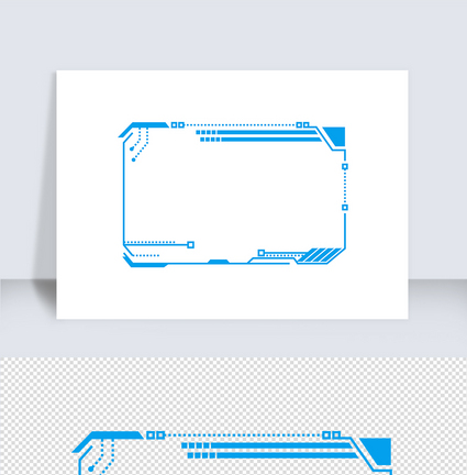 科技蓝色方边框矢量元素图片