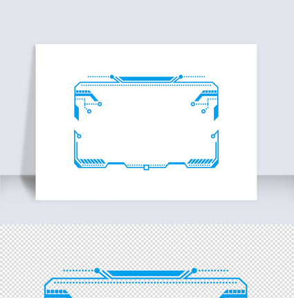 科技蓝色方边框矢量元素图片