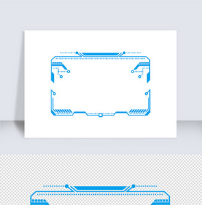 科技蓝色方边框矢量元素图片