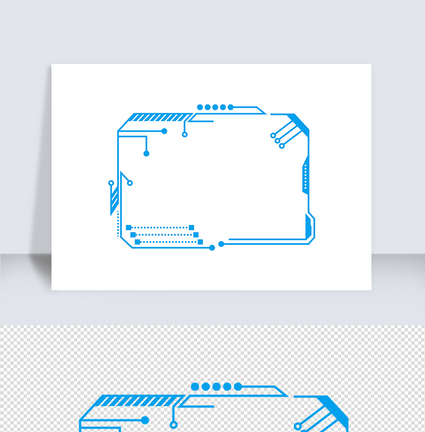 科技蓝色方边框矢量元素（五十一）图片