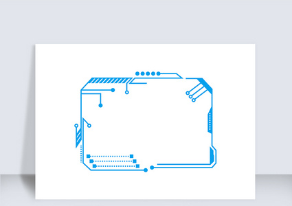 科技蓝色方边框矢量元素（五十一）高清图片