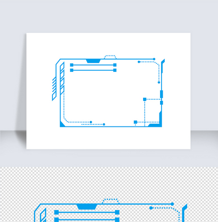 科技蓝色方边框矢量元素（五十二）图片